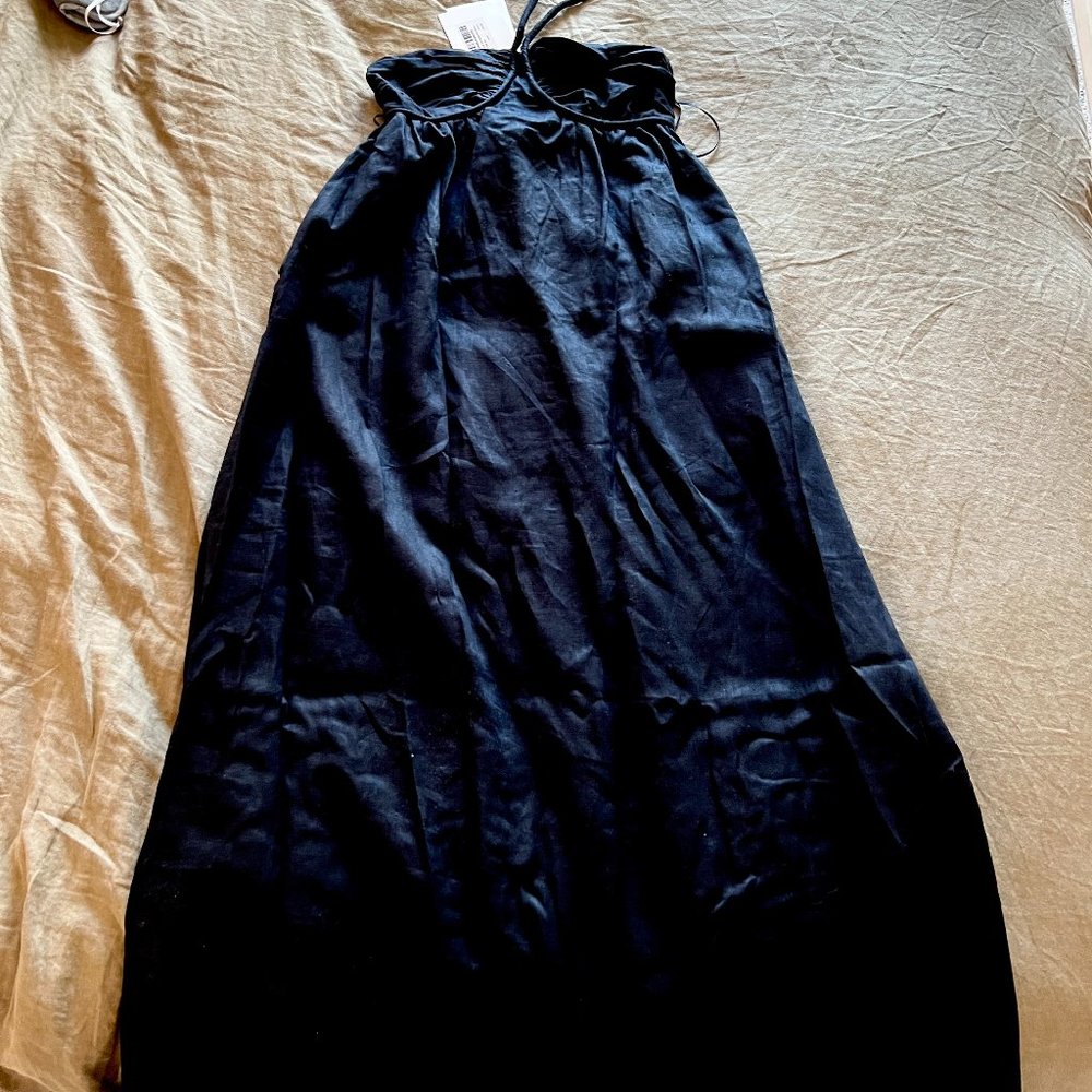 Dissh Gina Black Linen Midi Dress (2) - Picture 7 of 8